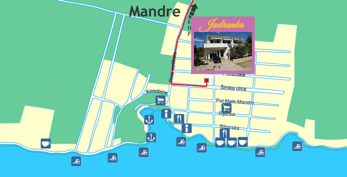 Mappe von Mandre Pag